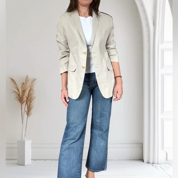 Lauren Ralph Lauren for Lord and Taylor Cream Linen Blazer - Picture 1 of 11